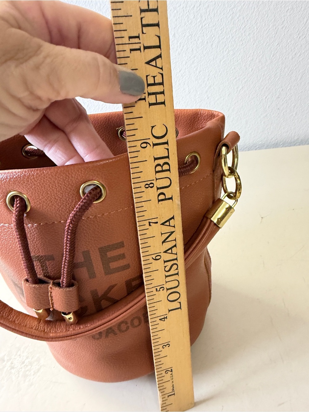 Marc Jacobs Mini Bucket Bag in Cognac Brown with Gold Hardware - Picture 6 of 12